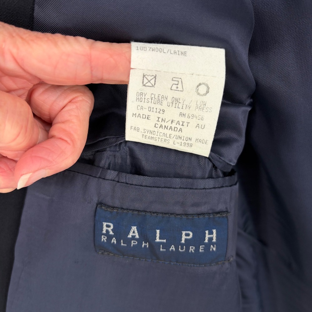 Ralph‎ Ralph Lauren Blazer Wool Black Two Button Classic Professional 41R Jacket - Picture 4 of 14